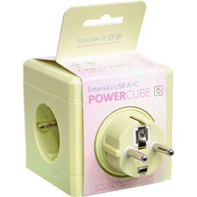 Extensão Cubo 3 Tomadas 2Usb Lima Marshmallow
