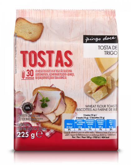 Tostas De Trigo Pingo Doce 0.225Kg