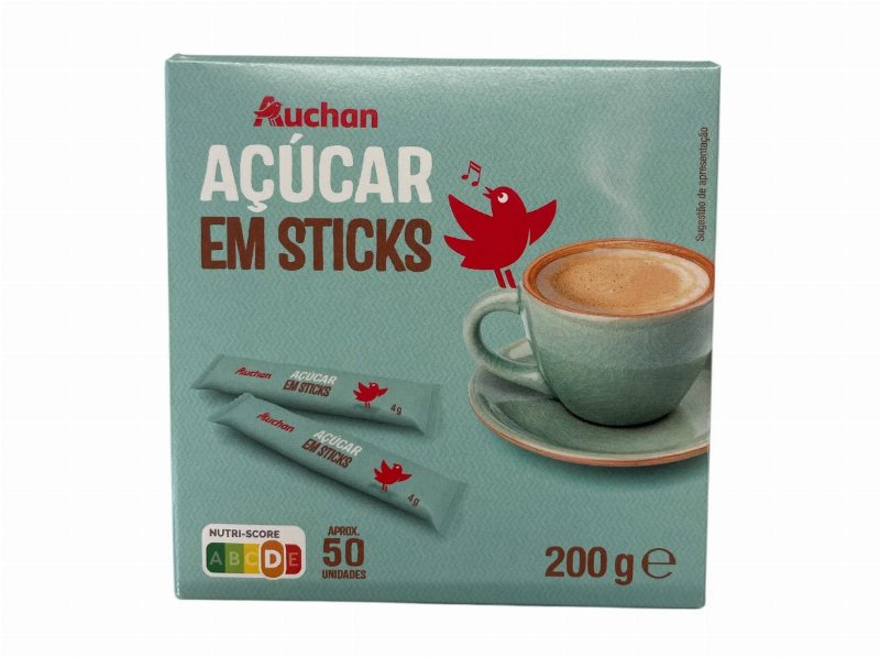 Açucar Branco Auchan Em Sticks 50 Un 200 g