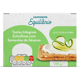 Tostas Extra Finas Integrais Continente Equilíbrio 100 gr