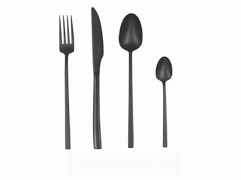 Faqueiro Inox Actuel Preto Mate 24 Peças