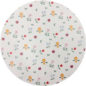 Individual Redondo 38Cm Branco Flores Rustic Country Kasa