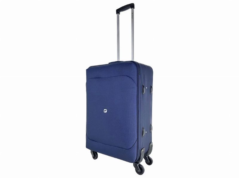 Mala De Viagem Média Flexível Airport Azul 4 Rodas 65X42X22Cm