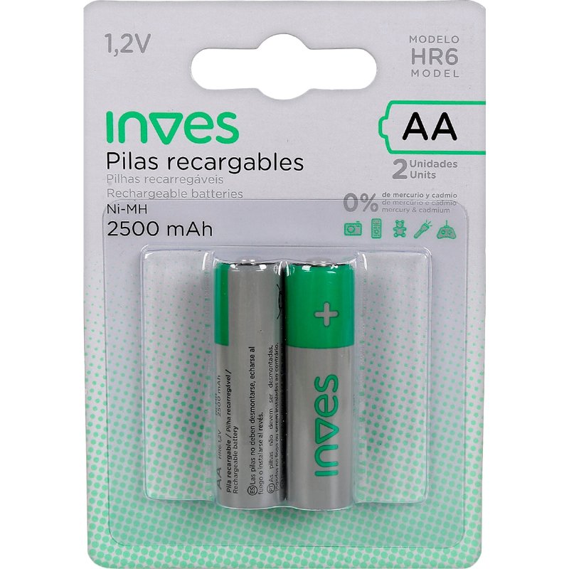 Pilhas Recarregáveis Aa Hr-6 2 unidades