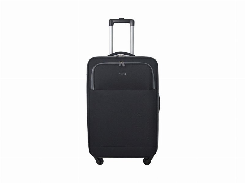 Mala De Viagem Flexível Airport Preto 4 Rodas 45X67X26Cm