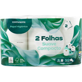 Papel Higiénico 2 Folhas Suave Compacto Continente 6 Rolos = 12 Rolos