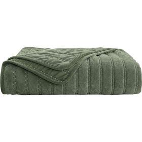 Colcha De Veludo 240X220Cm Verde Deep Moss Kasa