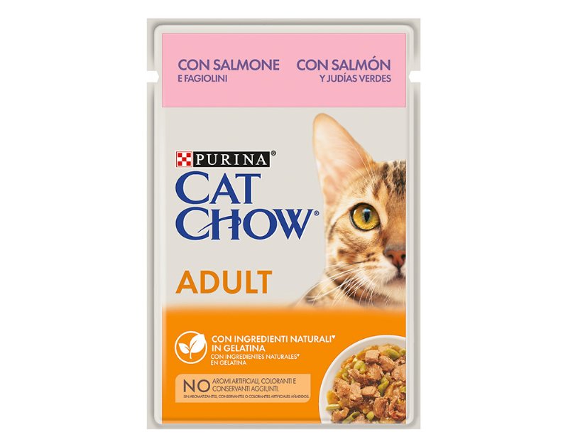 Comida Húmida Para Gato Cat Chow Com Salmão E Atum 0.85 g