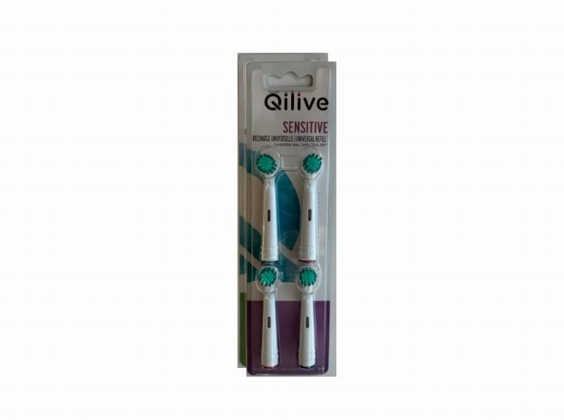 Recarga Escova Dentes Qilive Sensitive X4