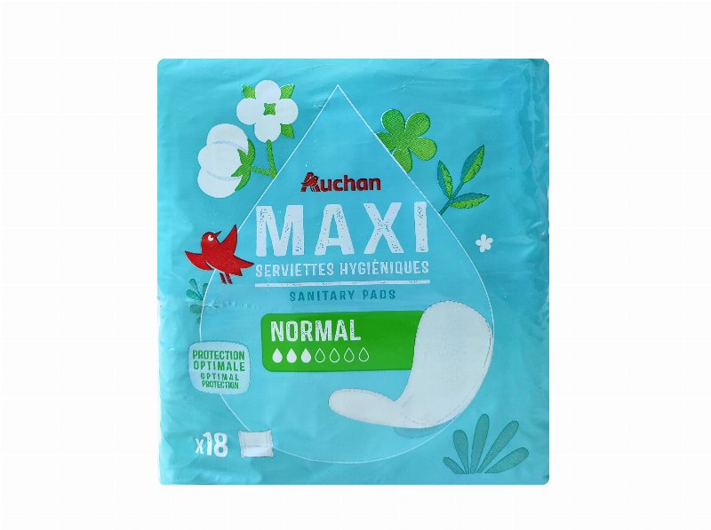 Pensos Higiénicos Auchan Maxi Normal Sem Abas Bolsa 18Un