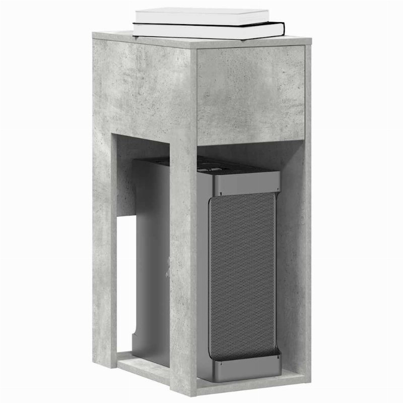 Hkh Suporte Torre Computador Com Gaveta Cimento - Cinzento