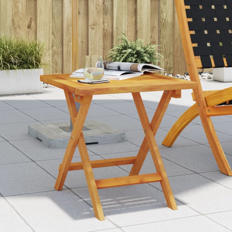 Hkh Mesa De Apoio Para Jardim 40X40X40 Cm Madeira De Acácia Maciça - Marrom