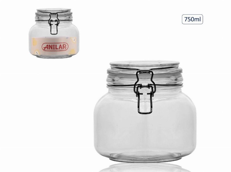 Frasco Hermético Anilar Vidro 750 ml