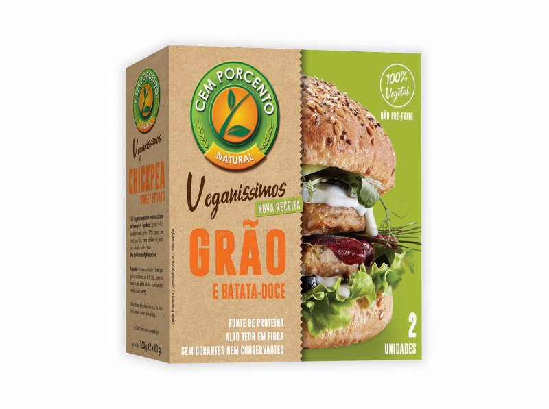 Hamburguer Cem Porcento Veganíssimo Grão Batata Doce 160 g