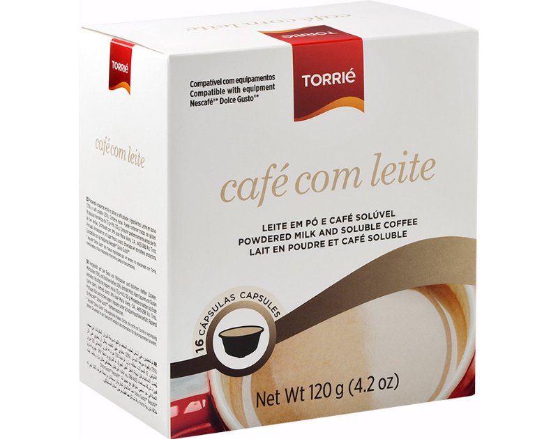 Cápsulas Torrié Café Com Leite Solúvel Dolce Gusto 16Un