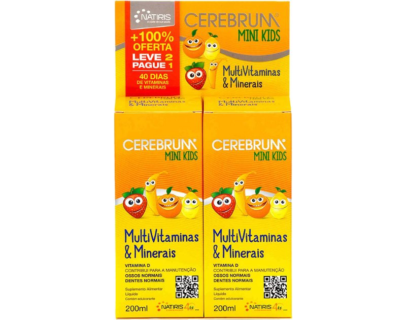Suplemento Cerebrum Mini Kids 2X200 Ml Leve 2 Pague 1