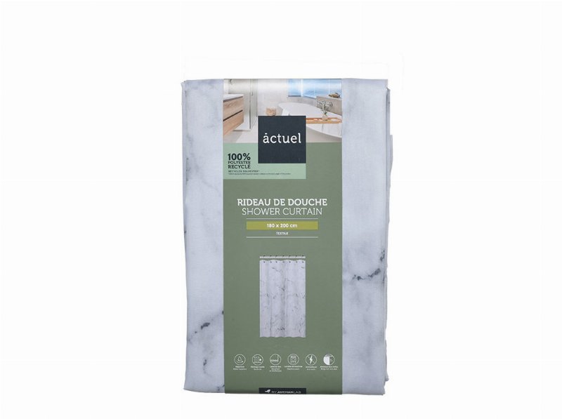 Cortina Duche Poliester Reciclado Actuel Marmoreado 180X200Cm