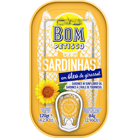 Sardinha Em Óleo Bom Petisco 120 gr (Peso Escorrido 84 gr)
