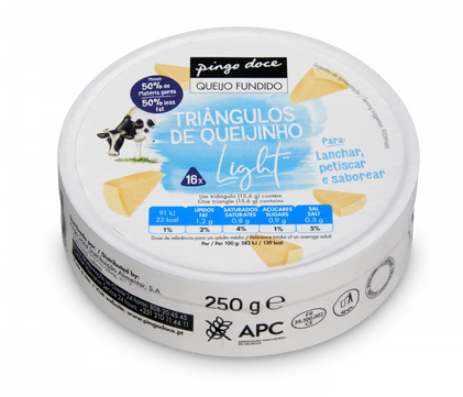 Queijo Fundido Light Porções Pingo Doce 0.25Kg