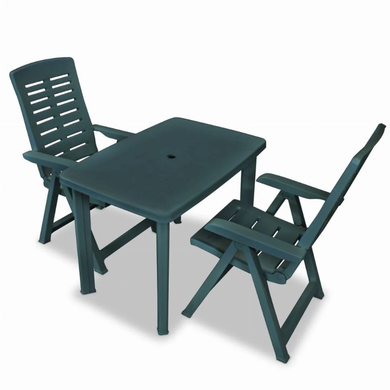Hkh Conjunto Bistrô 3 Pcs Plástico - Verde