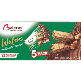Bolachas Wafers Com Recheio Avelã Pack Balconi 225 gr (5 Un)