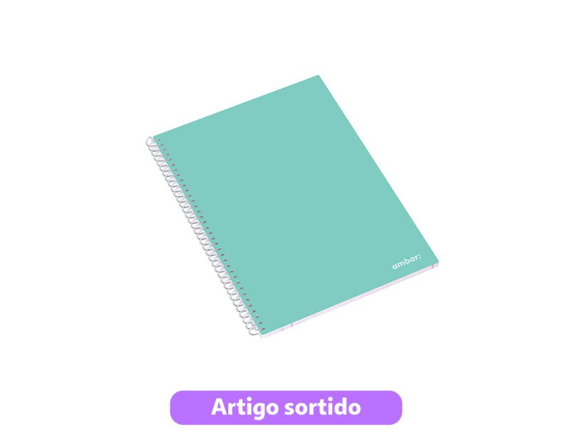 Caderno Espiral A5 School Ambar Quadriculado 80 Folhas