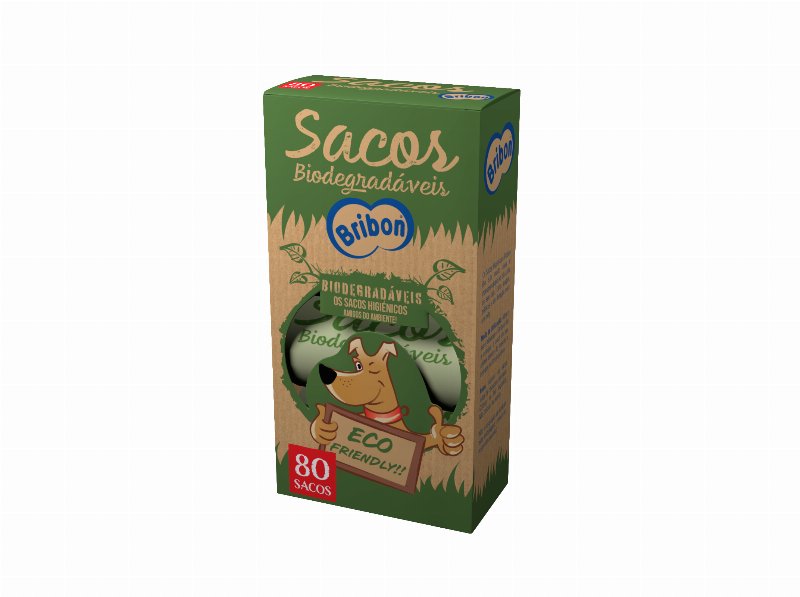 Sacos Biodegradáveis Bribon Para Dejetos 4X20 Unidades