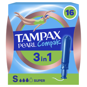 Tampões Pearl Compak Super Com Aplicador Tampax 16 Un