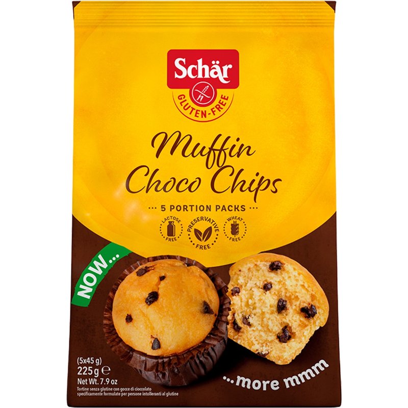 Muffins Sem Glúten Com Pepitas De Chocolate E Sem Lactose 225 g