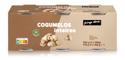 Cogumelos Inteiros Em Lata Pack 3 Pingo Doce 3x0.105Kg
