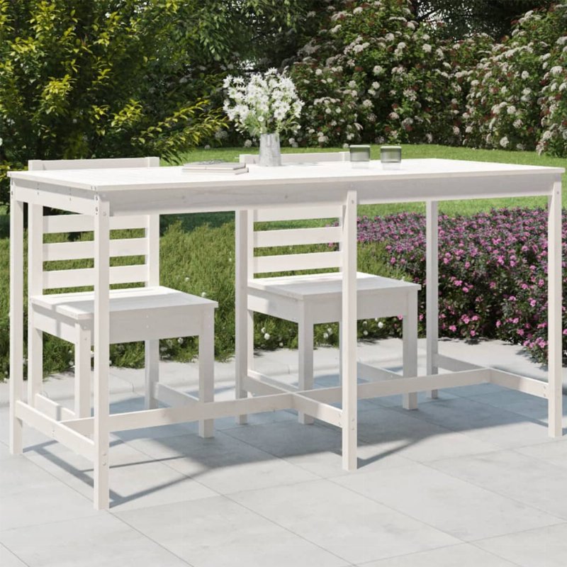 Hkh Mesa De Jardim 203, Madeira De Pinho Maciça - Branco