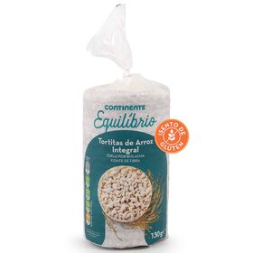 Tortitas De Arroz Integral Com Sal Sem Glúten Continente Equilíbrio 130 gr
