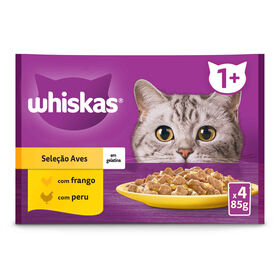 Comida Húmida Para Gato Adulto Aves Whiskas 4 X 85 g
