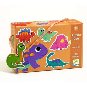 Djeco - Puzzle Duo Dinossauros 10 Peças