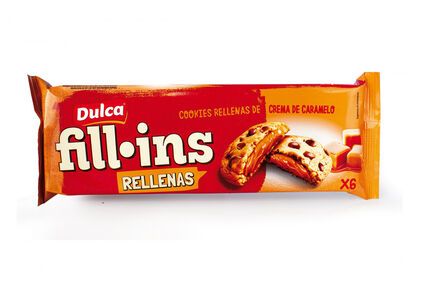 Bolachas Cookies Recheadas Com Caramelo Fill-Ins Dulca 0.12Kg