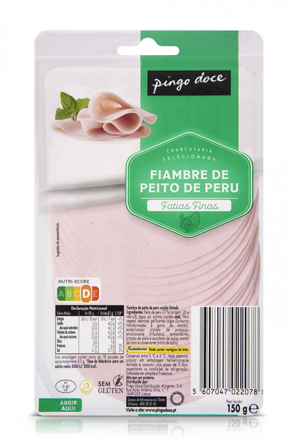 Fiambre Peito De Peru Fatias Finas Pingo Doce 0.15Kg