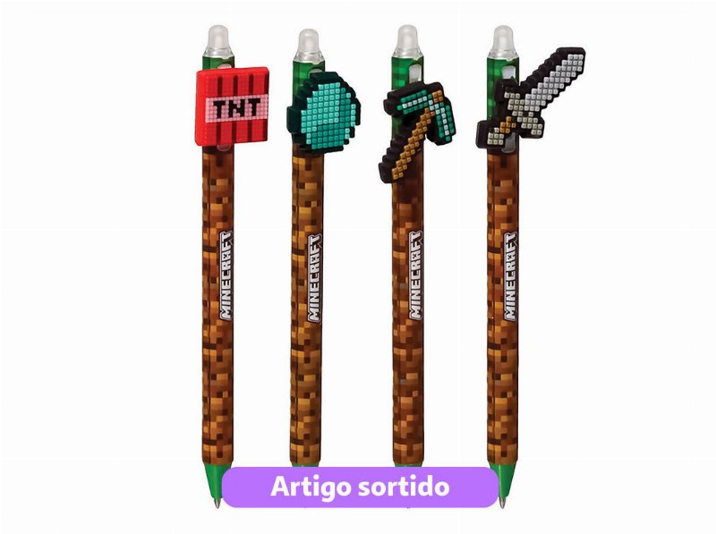 Caneta Apagável Minecraft Modelos Sortidos