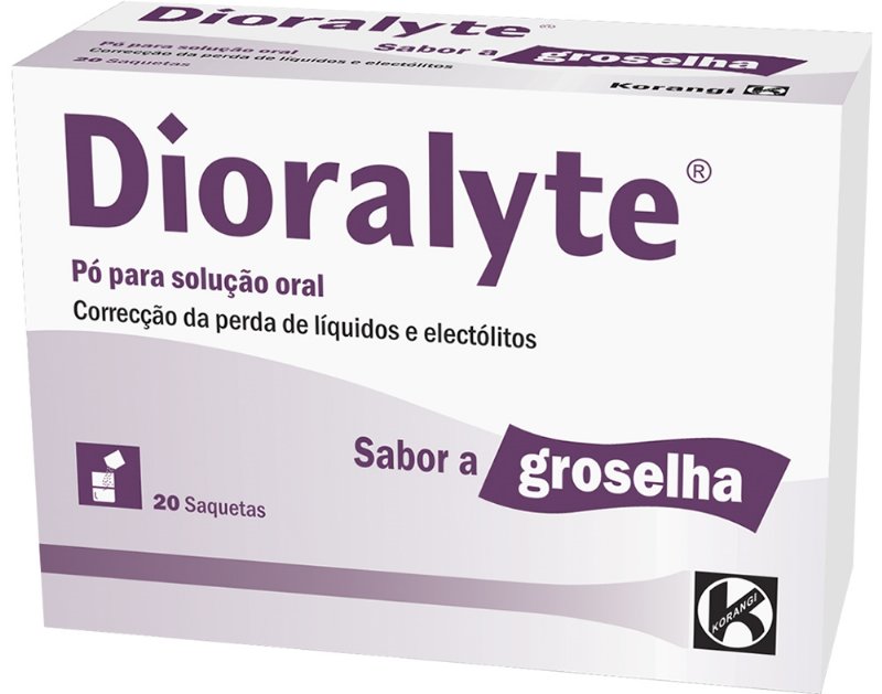 Pó Dioralyte Solução Oral Groselha Saquetas 20Un