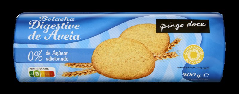 Bolachas Digestivas De Aveia Sem Açúcar Pingo Doce 0.4Kg