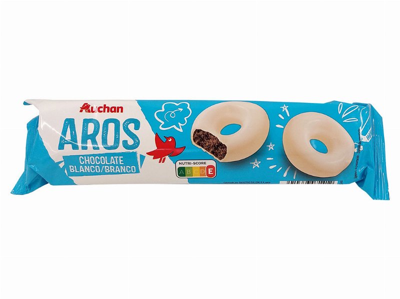 Bolacha Aros Auchan Chocolate Branco 128 g