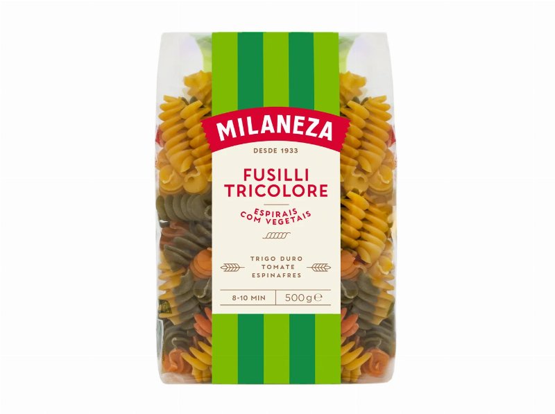 Massa Milaneza Fusilli Espirais Tricolores 500 g