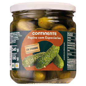 Pepino Em Vinagre Com Especiarias Sem Glúten Continente 340 gr (Peso Escorrido 190 gr)