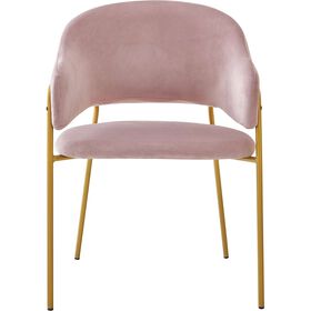 Cadeira Estofada Com Braços Rosa Torino Kasa
