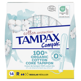 Tampão Com Aplicador Cotton Protection Regular Tampax 14 Un