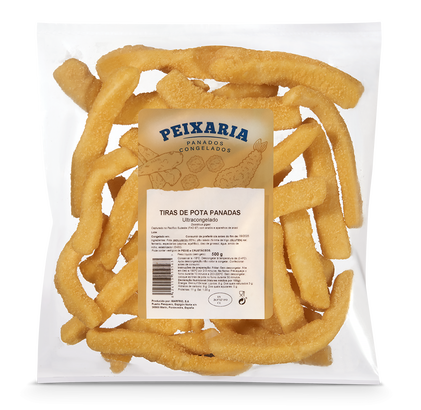 Tiras De Pota Panadas Congeladas Nossa Peixaria 0.5Kg