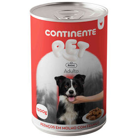 Comida Húmida Para Cão Adulto Pedaços Em Molho Com Frango Continente Pet Basic 1,2 kg