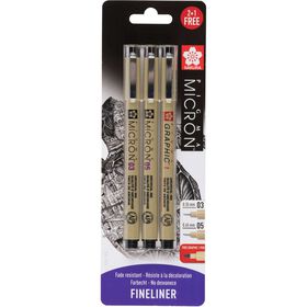 Marcadores Pigma Micron Ponta Fina E Ponta Pincel Sakura 3 Un