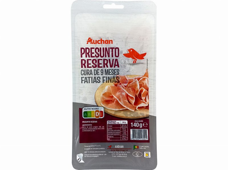 Presunto Reserva Auchan 9 Meses De Cura Fatias Finas 140 g
