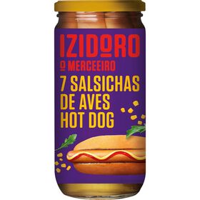 Salsichas De Aves Hot Dog Frasco 7 Un Izidoro 650 gr (Peso Escorrido 395 gr)