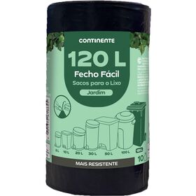 Sacos Lixo Fecho Fácil Jardim 120 Lt Continente 10 Un